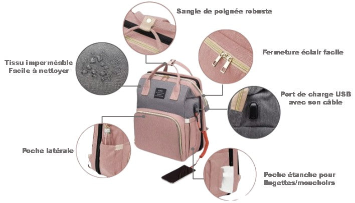SAC À LANGER 2-EN-1 AVEC LIT PLIABLE MyMoon-Baby™