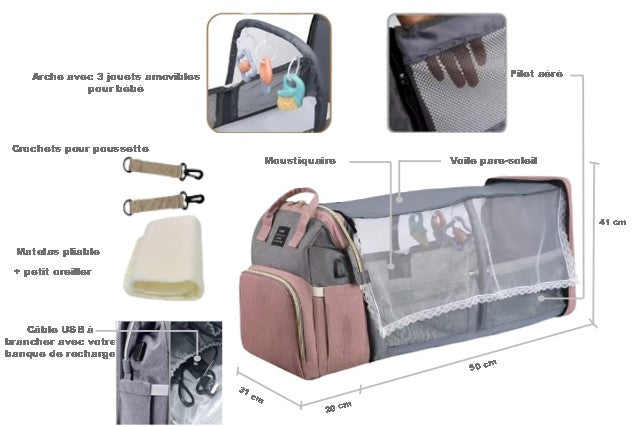 SAC À LANGER 2-EN-1 AVEC LIT PLIABLE MyMoon-Baby™